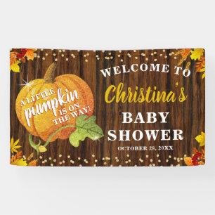 Rustic Glitter Pumpkin Herfst Neutraal Baby shower Spandoek