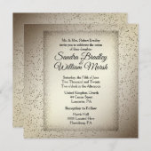 Rustic Glitter Wedding Invitation Kaart (Voorkant / Achterkant)