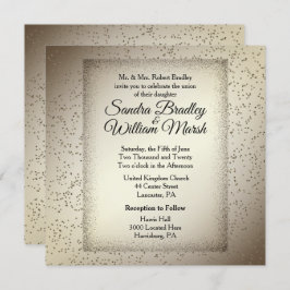 Rustic Glitter Wedding Invitation Kaart