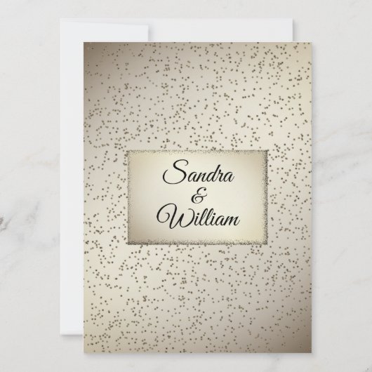 Rustic Glitter Wedding Invitation Kaart (Achterkant)