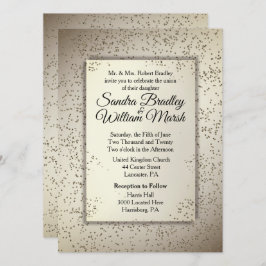 Rustic Glitter Wedding Invitation Kaart