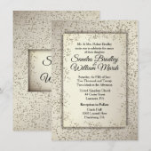 Rustic Glitter Wedding Invitation Kaart (Voorkant / Achterkant)
