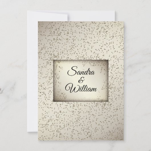 Rustic Glitter Wedding Invitation Kaart (Achterkant)