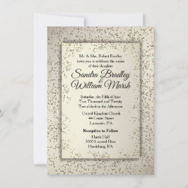 Rustic Glitter Wedding Invitation Kaart