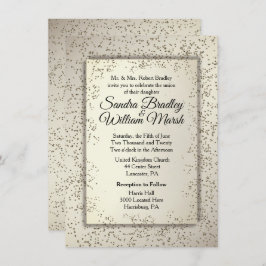 Rustic Glitter Wedding Invitation Kaart