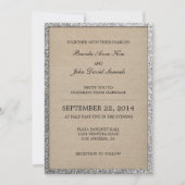 Rustic Glitter Wedding Invitation Kaart (Voorkant)