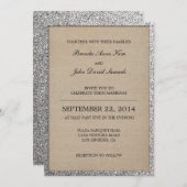 Rustic Glitter Wedding Invitation Kaart (Voorkant / Achterkant)