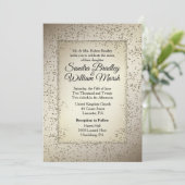 Rustic Glitter Wedding Invitation Kaart (Staand voorkant)