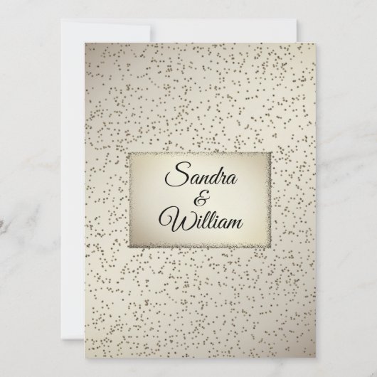 Rustic Glitter Wedding Invitation Kaart (Achterkant)