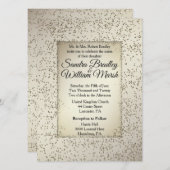 Rustic Glitter Wedding Invitation Kaart (Voorkant / Achterkant)