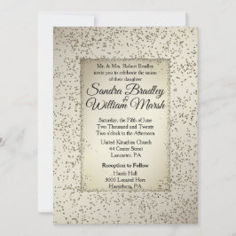 Rustic Glitter Wedding Invitation Kaart