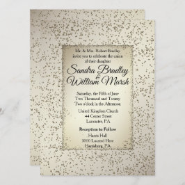 Rustic Glitter Wedding Invitation Kaart