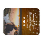 Rustic Glitz Wedding Magnet Favor Foto bedankt Magneet (Horizontaal)