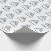 Rustic Glitzy Silver Santa Hats Christmas Cadeaupapier (Hoek)