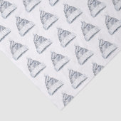 Rustic Glitzy Silver Santa Hats Christmas Tissuepapier (Detail)