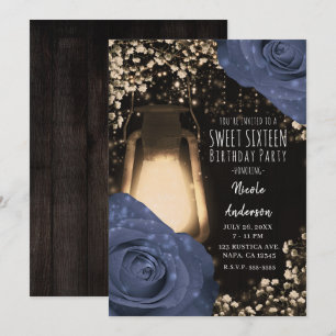Rustic Glow Lantaarn & Steele Blauwe Rozen Sweet 1 Kaart