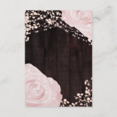 Rustic Glow Lantern Baby roze Roses Wedding Informatiekaartje (Achterkant)