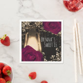 Rustic Glow Lantern Magenta Berry Rozen Wedding Servet (Insitu)