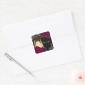 Rustic Glow Lantern Magenta Berry Rozen Wedding Vierkante Sticker (Envelop)