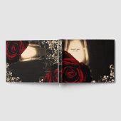 Rustic Glow Lantern Red Roses Floral Wedding Gastenboek (Volledig)