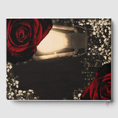 Rustic Glow Lantern Red Roses Floral Wedding Gastenboek (Achterkant)