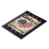 Rustic, God Bless America Patriotic Heart Notitieboek (Linkerzijde)