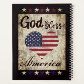 Rustic, God Bless America Patriotic Heart Planner (Achterkant)