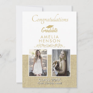Rustic Gold 2022 Afgestudeerde 2 Foto Afstuderen Kaart