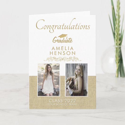 Rustic Gold 2023 Afstuderen 2 Foto-Afstuderen Kaart (Voorkant)
