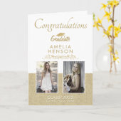 Rustic Gold 2023 Afstuderen 2 Foto-Afstuderen Kaart (Gele Bloem)