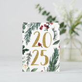 Rustic Gold 2025 Nieuwjaar vakantie Briefkaart (Staand voorkant)