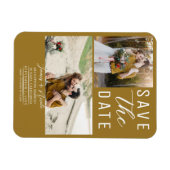 Rustic Gold 2 foto's Save the Date Wedding Magneet (Horizontaal)