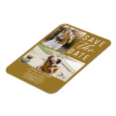 Rustic Gold 2 foto's Save the Date Wedding Magneet (Linkerzijde)