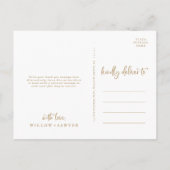 Rustic Gold 4 Photo Collage Weddenschap Hartelijk  Briefkaart (Achterkant)