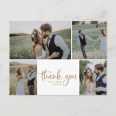 Rustic Gold 4 Photo Collage Weddenschap Hartelijk  Briefkaart (Voorkant)