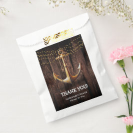 Rustic Gold Anchor Baby shower Bedankzakje