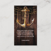 Rustic Gold Anchor Baby shower Informatiekaartje (Voorkant)