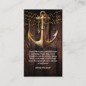 Rustic Gold Anchor Baby shower Informatiekaartje (Voorkant)