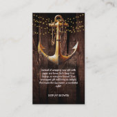 Rustic Gold Anchor Baby shower Informatiekaartje (Voorkant)