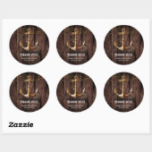Rustic Gold Anchor Baby shower Ronde Sticker (Vel)