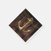 Rustic Gold Anchor Baby shower Servet (Hoek)