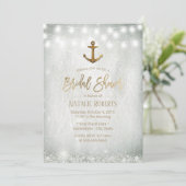 Rustic Gold Anchor Baby's Vrijgezellenfeest Kaart (Staand voorkant)