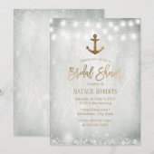 Rustic Gold Anchor Baby's Vrijgezellenfeest Kaart (Voorkant / Achterkant)