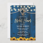 Rustic Gold Anchor Sunflower Navy Vrijgezellenfees Kaart (Voorkant)