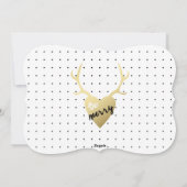 Rustic Gold Antlers | Fotovakantiekaart Feestdagenkaart (Achterkant)