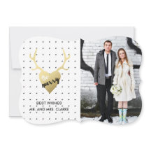 Rustic Gold Antlers | Fotovakantiekaart