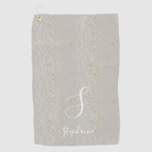 Rustic Gold Artsy Pattern Monogram Initialen Cute Golfhanddoek (Voorkant)
