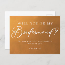 Rustic Gold Autumn... ben je mijn Bridesmaid Briefkaart