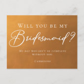 Rustic Gold Autumn... ben je mijn Bridesmaid Briefkaart (Voorkant)