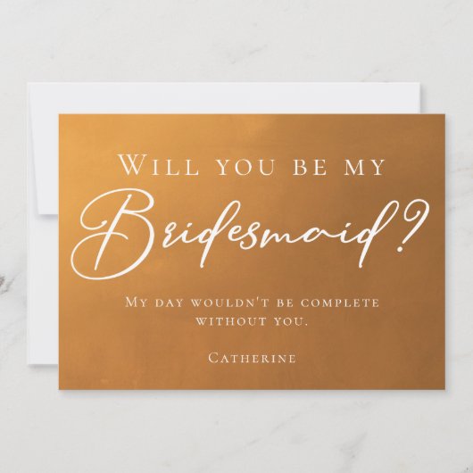 Rustic Gold Autumn... ben je mijn Bridesmaid Kaart (Voorkant)